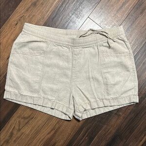 Old Navy Cream Cargo Shorts Linen Blend